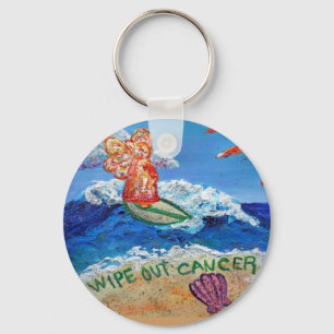 Wipe Out Cancer Angel Keychain