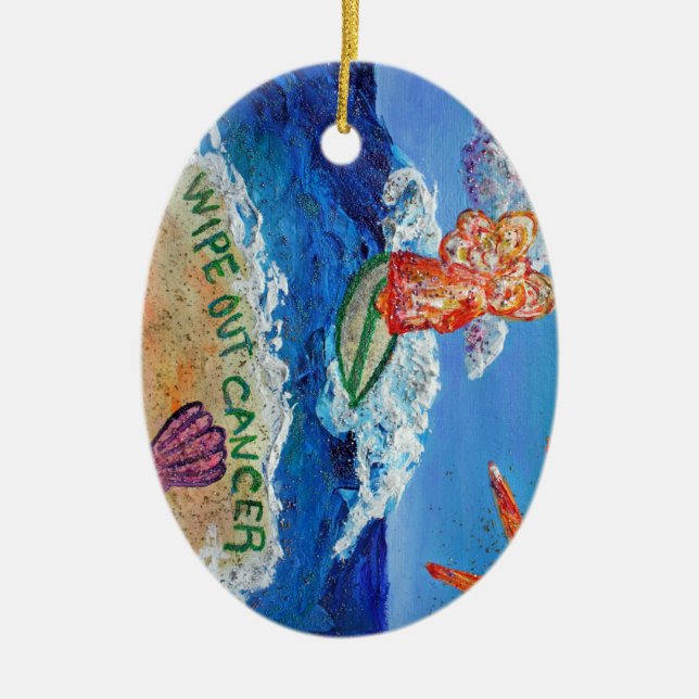 Wipe Out Cancer Angel Ornament Customised (Front)