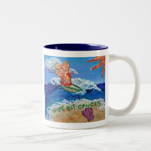 Wipe Out Cancer Angel Two-Tone Coffee Mug