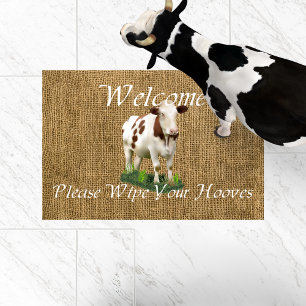 Wipe Your Hooves Cow Doormat