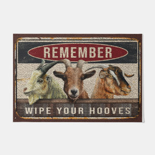 Wipe your hoovesRug, Funny goat doormat