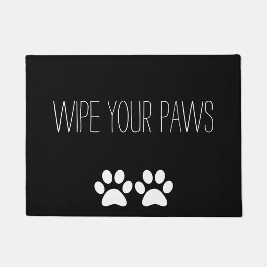 Wipe Your Paws Black White Doormat Zazzle Com Au