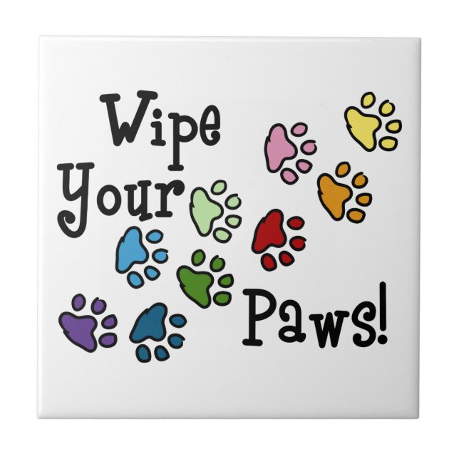 Wipe Your Paws Ceramic Tile (Front)
