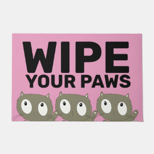 WIPE YOUR PAWS CUTE CAT LOVER DOOR MAT