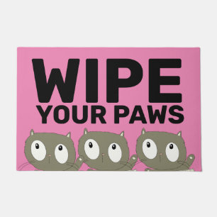 WIPE YOUR PAWS DOOR MATS, CUTE KITTY CATS DOORMAT