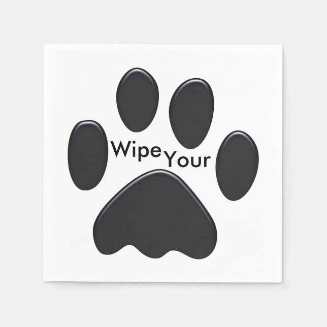 Wipe Your Paws Paper Napkins (Front)