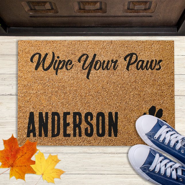 Wipe Your Paws Personalised Funny Pet Dog Lover  Doormat (Creator Uploaded)