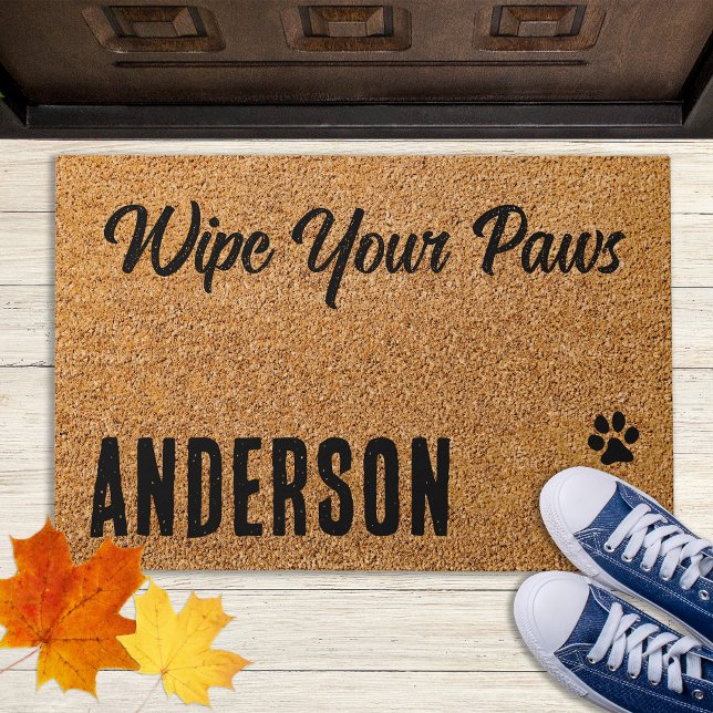 Wipe Your Paws Personalised Pet Dog Lover  Doormat (Creator Uploaded)