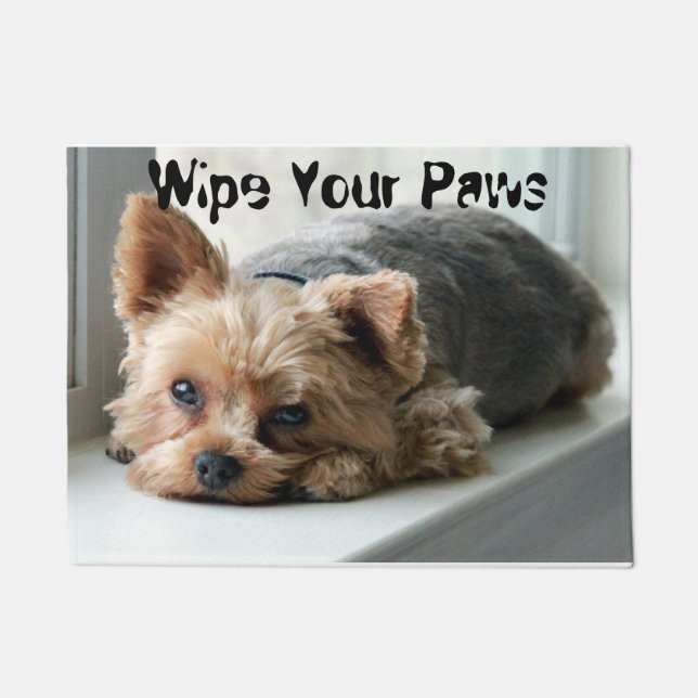 Wipe Your Paws Yorkie Doormat (Front)
