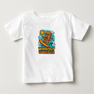 Wipeout Moai Chibi Surf Fail Baby T-Shirt