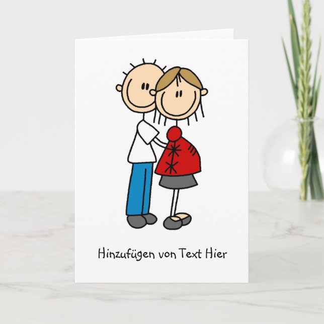 Wir erwarten gestaltete Grußkarten Card (Front)