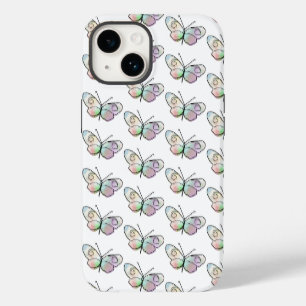 Wire Butterfly Drawing Pattern iPhone 14 Case