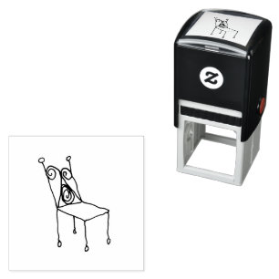 Wire Chair Line Art Drawing Self-inking Stamp