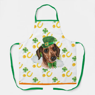 Wire Dachshund Holiday Decor St Patrick's Day Dog Apron
