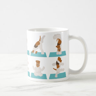 Wire English fox terrier dog doing yoga Coffee Mug