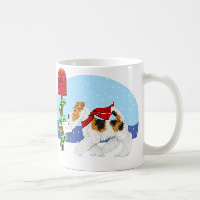 Wire Fox Christmas Mail Coffee Mug (Right)
