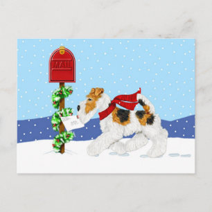 Wire Fox Christmas Mail Holiday Postcard