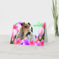Wire Fox Terrier and Flowers