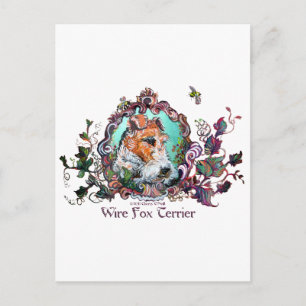 Wire Fox Terrier Antique Portrait Postcard