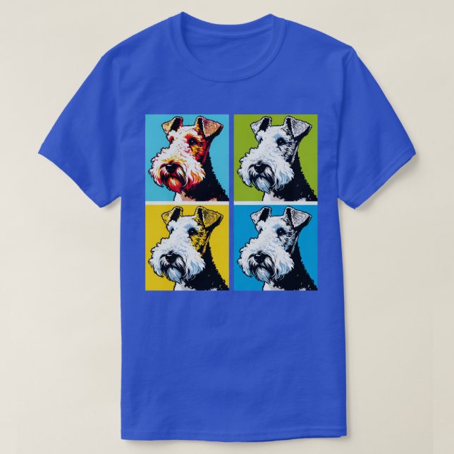Wire Fox Terrier Art Dog Lovers T-Shirt (Design Front)