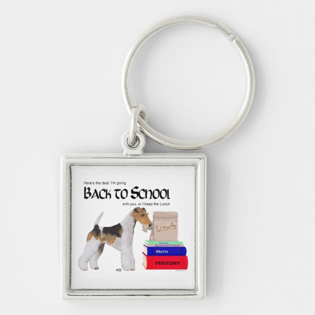 Wire Fox Terrier Back to School Key Ring (Front)