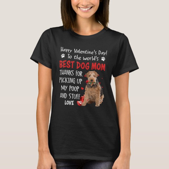 Wire Fox Terrier Best Dog Mum Valentines Day Funny T-Shirt (Front)