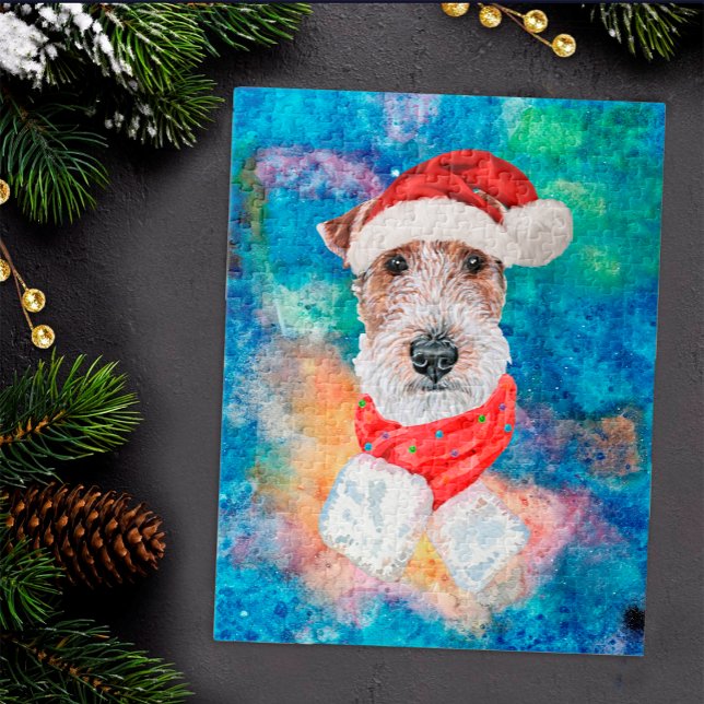 Wire Fox Terrier Breed Dog Christmas  Jigsaw Puzzle (Creator Uploaded)