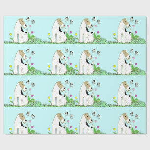 Wire Fox Terrier & Butterfly Wrapping Paper