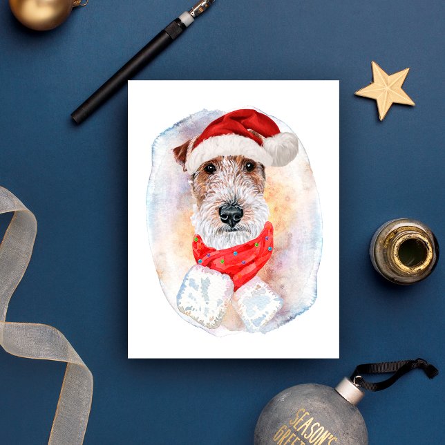 Wire Fox Terrier Christmas Gifts For Dogs Lovers Holiday Postcard (Creator Uploaded)