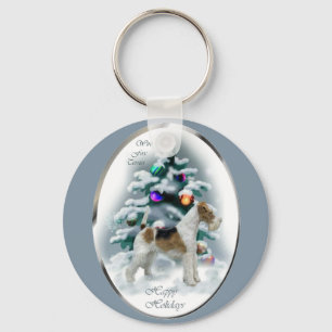 Wire Fox Terrier Christmas Gifts Key Ring