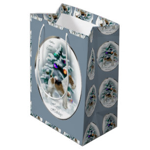 Wire Fox Terrier Christmas Medium Gift Bag