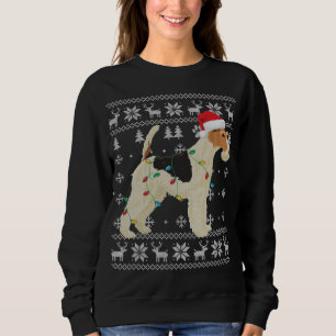 Wire Fox Terrier Christmas Ugly Lights Santa Hat D Sweatshirt