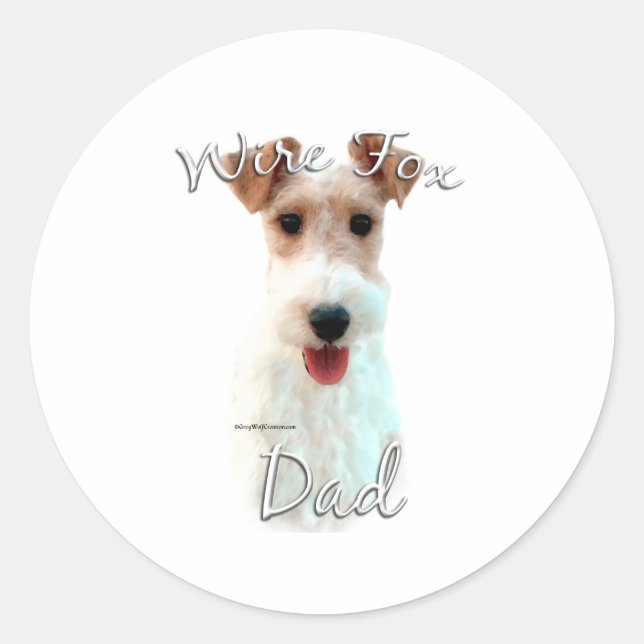 Wire Fox Terrier Dad 2 Classic Round Sticker (Front)
