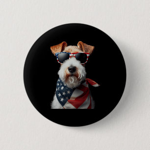 Wire Fox Terrier Dog 4th Of July American Independ 6 Cm Round Badge