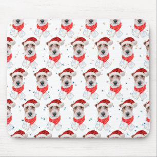 Wire Fox Terrier Dog Breed Christmas Stars Mouse Pad