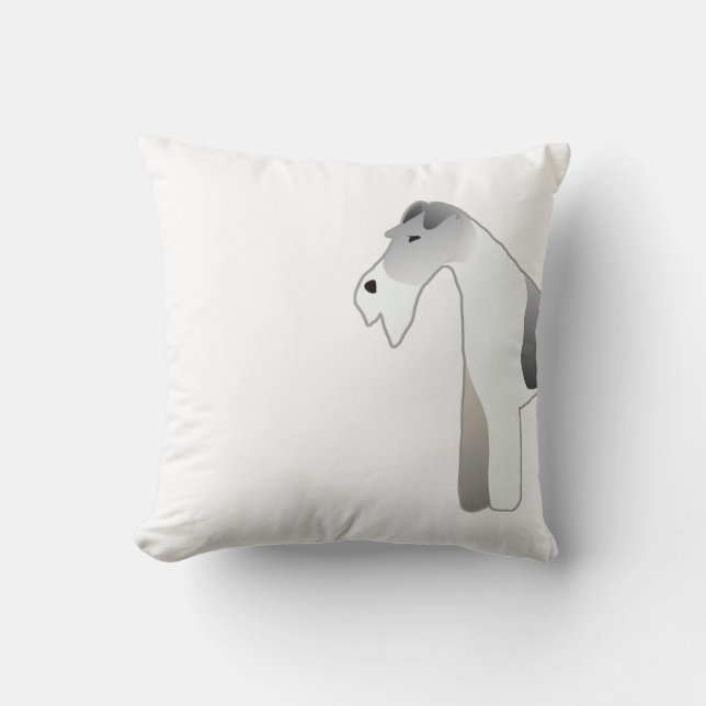 Wire Fox Terrier Dog Breed Illustration Silhouette Cushion (Front)