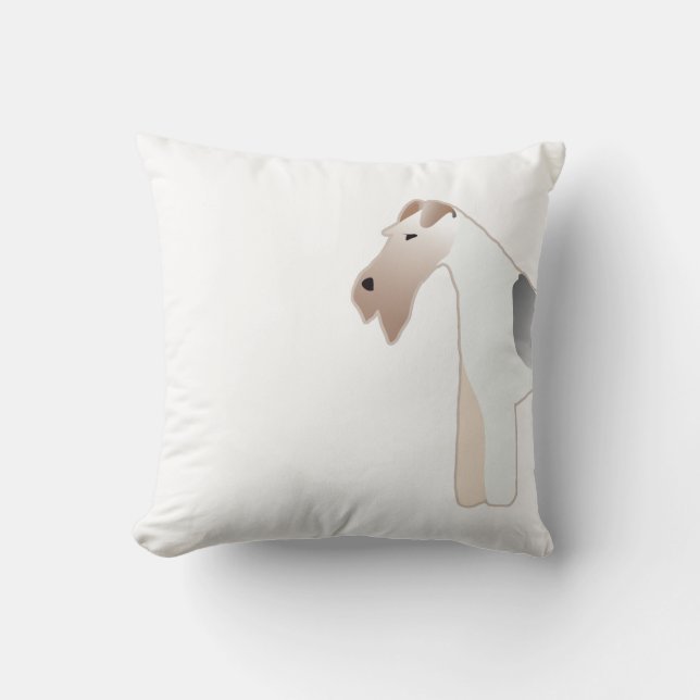 Wire Fox Terrier Dog Breed Illustration Silhouette Cushion (Front)