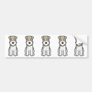 Wire Fox Terrier Dog Cartoon Bumper Sticker