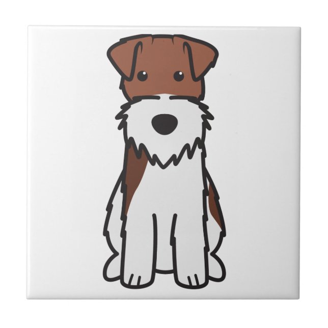 Wire Fox Terrier Dog Cartoon Ceramic Tile (Front)