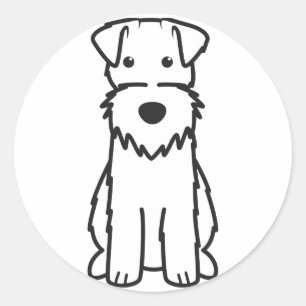Wire Fox Terrier Dog Cartoon Classic Round Sticker