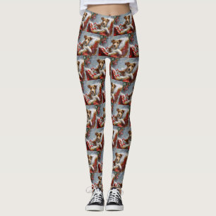 Wire Fox Terrier Dog Christmas Festive  Leggings