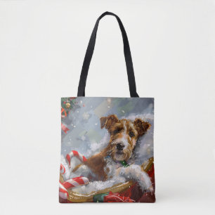 Wire Fox Terrier Dog Christmas Festive  Tote Bag