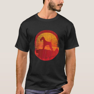 Wire Fox Terrier Dog Retro Sunset T-Shirt