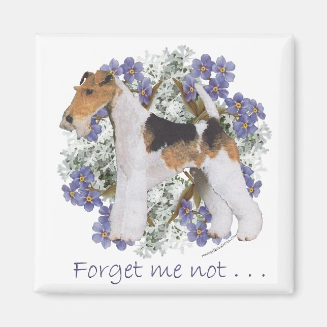 Wire Fox Terrier Forget-Me-Not Magnet (Front)