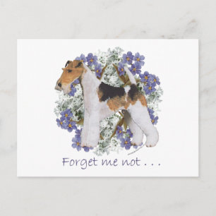 Wire Fox Terrier Forget-Me-Not Postcard