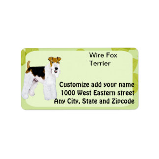 Wire Fox Terrier - Green Leaves Design Label