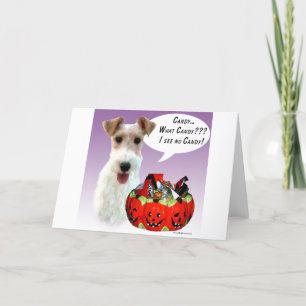 Wire Fox Terrier Halloween Candy Card