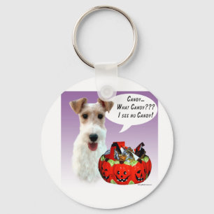 Wire Fox Terrier Halloween Candy Key Ring