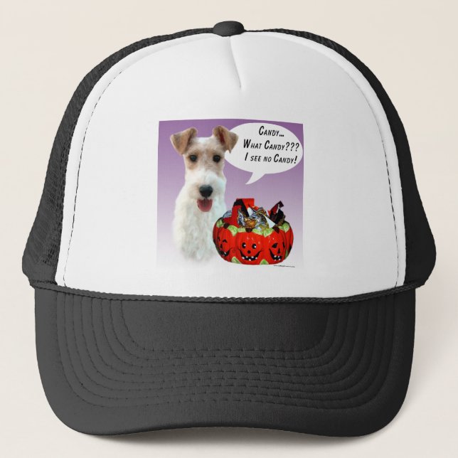 Wire Fox Terrier Halloween Candy Trucker Hat (Front)