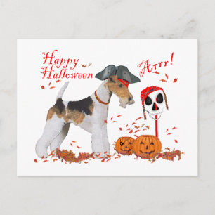 Wire Fox Terrier Halloween Postcard